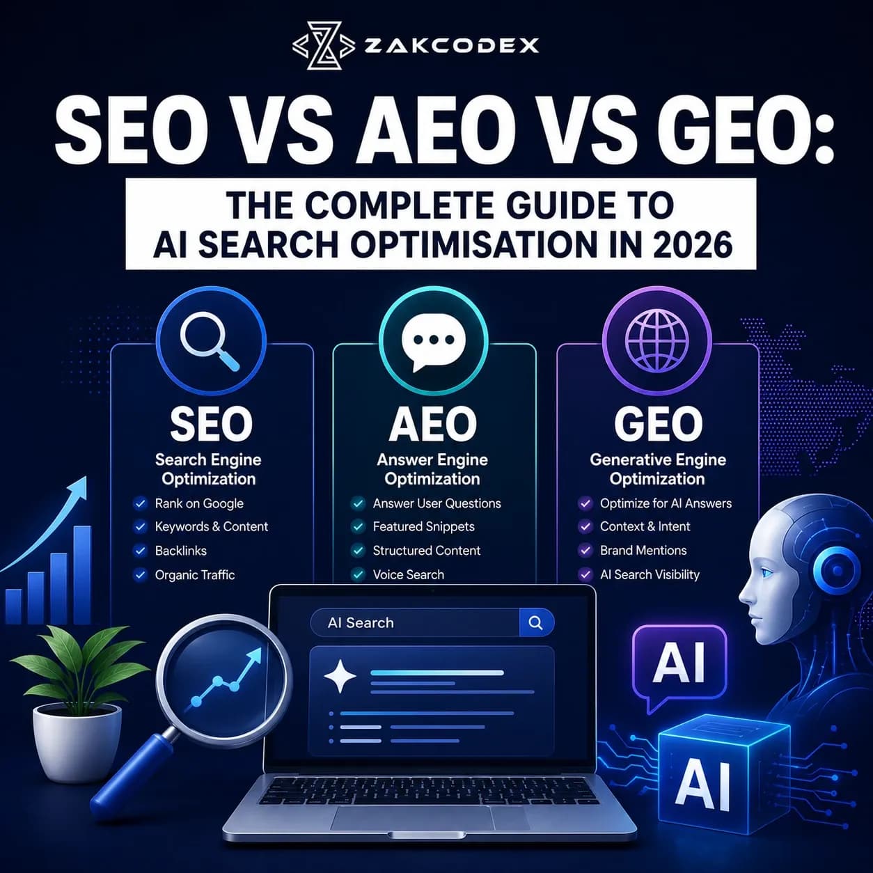 SEO vs AEO vs GEO: The Complete Guide to AI Search Optimisation in 2026